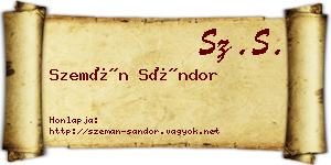 Szemán Sándor névjegykártya