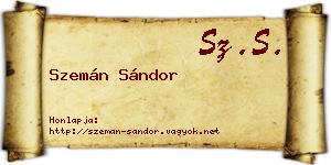 Szemán Sándor névjegykártya