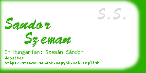 sandor szeman business card